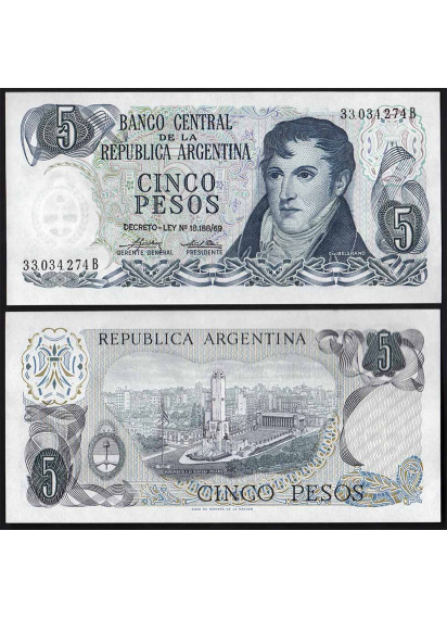  ARGENTINA 5 Pesos 1974 Fior di Stampa